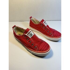 True Religion Korey Womens Slip On Laceless Canvas Sneaker Shoes Fusca Red 7.5